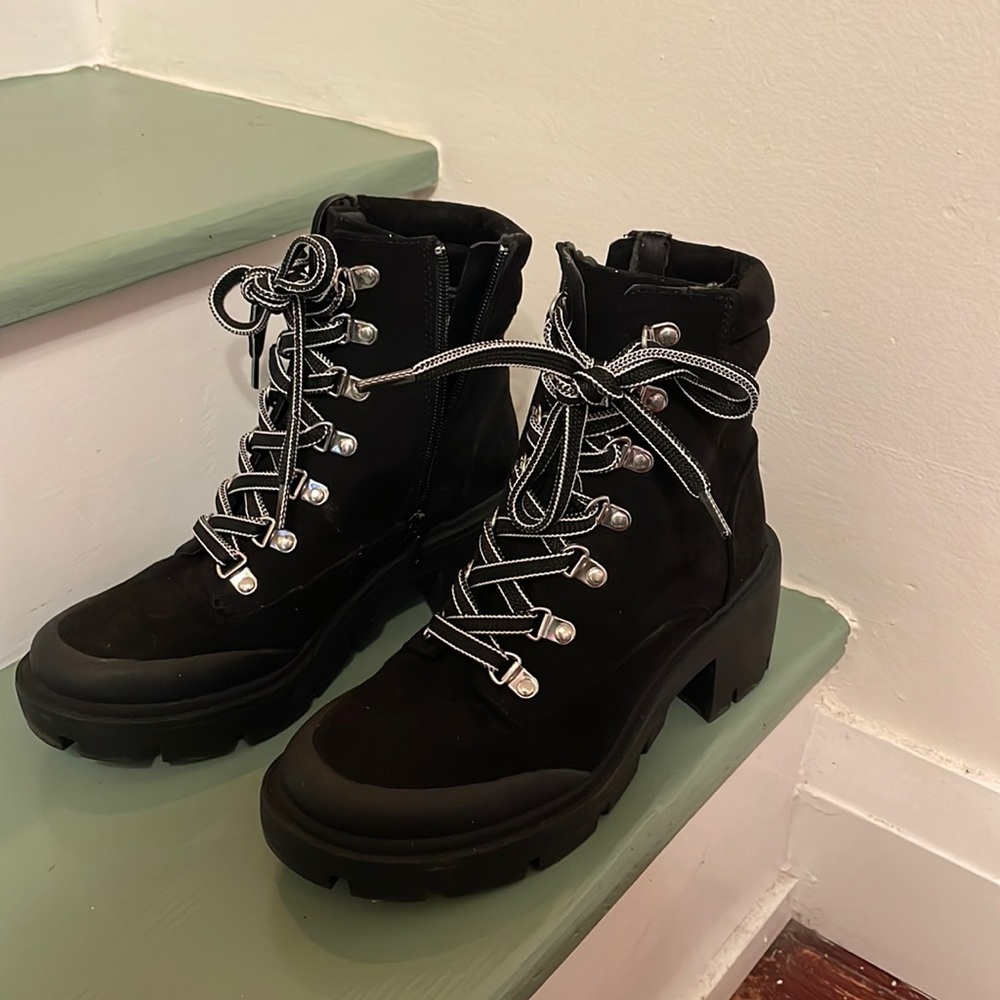 Esprit chunky heels lace up boots